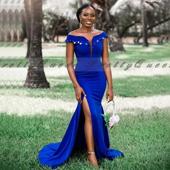Maxi Mermaid Royal Blue Bridesmaid Dressses With Side Split 2020 Boat Neck Long Wedding Party Dress Vestido De Fiesta De Boda
Maxi Mermaid Royal Blue Bridesmaid Dressses With Side Split 2020 Boat Neck Long Wedding Party Dress Vestido De Fiesta De Boda