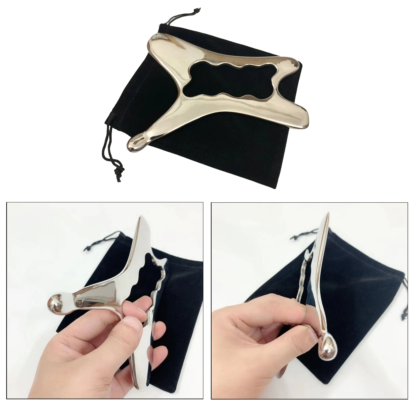 Myofascial Stainless Steel Gua Sha Scraping Massage Tool Easy to Carry Facial Massage Jade Roller Firming Skin Remove Wrinkles Myofascial Stainless Steel Gua Sha Scraping Massage Tool Easy to Carry Facial Massage Jade Roller Firming Skin Remove Wrinkles