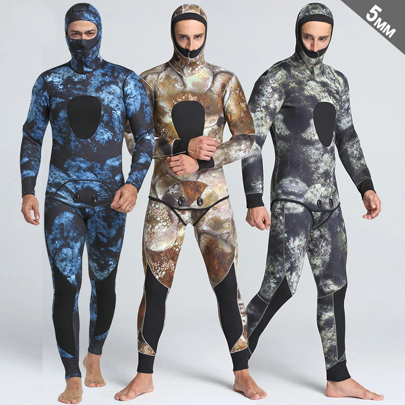 New 2-Pieces 5mm Neoprene Camouflage Wetsuit Men Long Sleeve Hooded Underwater Fishing Surfing Male Warm Waterproof Diving Suit
New 2-Pieces 5mm Neoprene Camouflage Wetsuit Men Long Sleeve Hooded Underwater Fishing Surfing Male Warm Waterproof Diving Suit