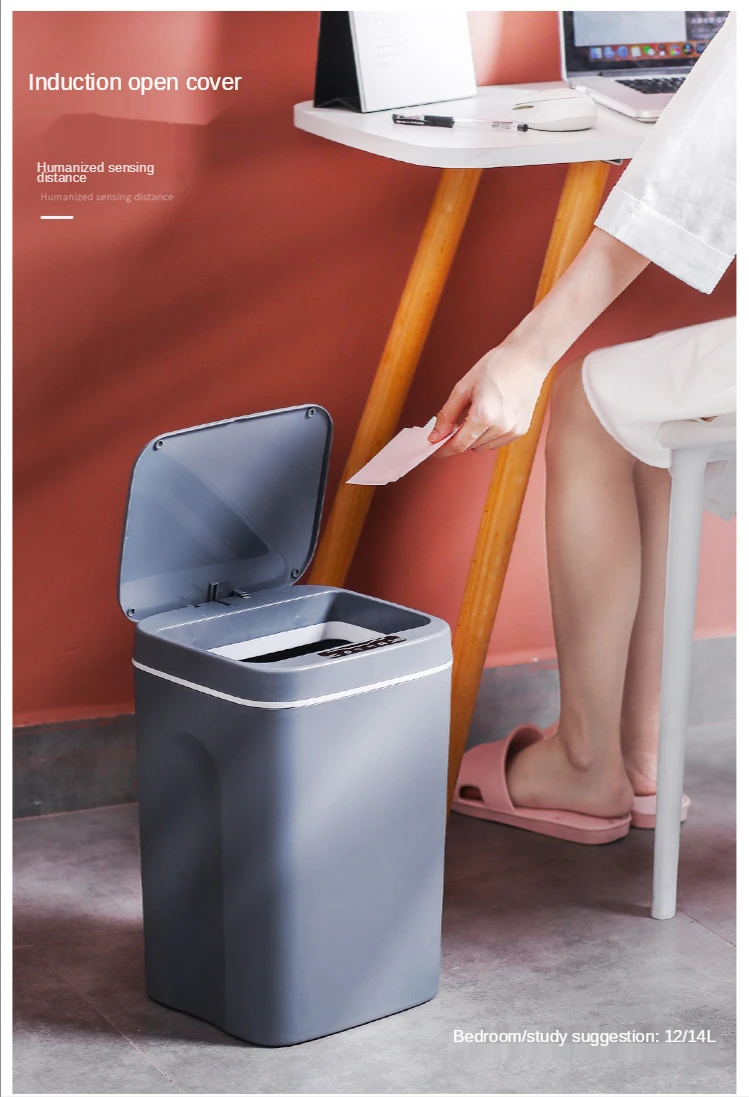 3 tryb domu inteligentny kosz na śmieci 3S czujnik automatyczny kosz na śmieci inteligentny czujnik elektryczny kosz na śmieci śmieci może do kuchni łazienka śmieci - Wianko - 7