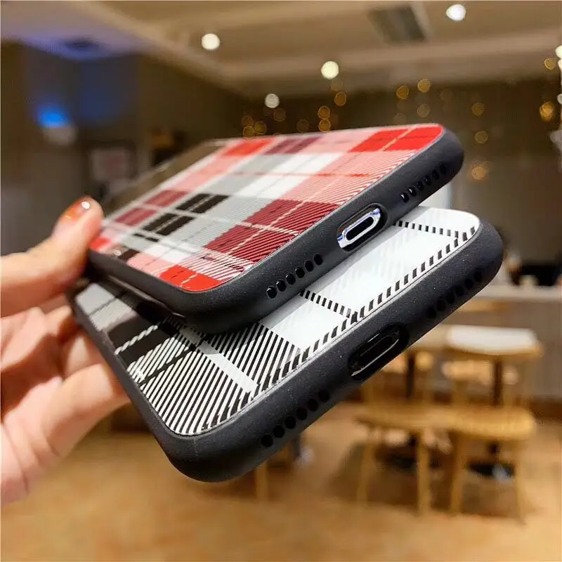 For iphone x 10 xs mas xr Glass Cover Scottish Plaid Lattice Mirror Phone Case For iphone 6 6s plus 7 8 plus soft silicone Coq
For iphone x 10 xs mas xr Glass Cover Scottish Plaid Lattice Mirror Phone Case For iphone 6 6s plus 7 8 plus soft silicone Coq