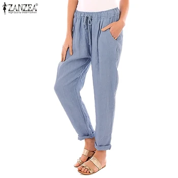 2020 Vintage Women's Pants ZANZEA Ladies Casual Elastic Waist Pencil Trouser Pockets Cotton Bottoms Loose Streetwear Pantalones
2020 Vintage Women's Pants ZANZEA Ladies Casual Elastic Waist Pencil Trouser Pockets Cotton Bottoms Loose Streetwear Pantalones
