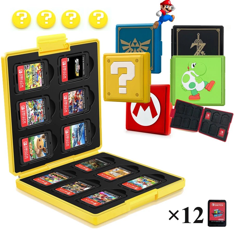 12 в 1 чехол для игровой карты Nintendo Switch жесткий защитный с рисунком коробка