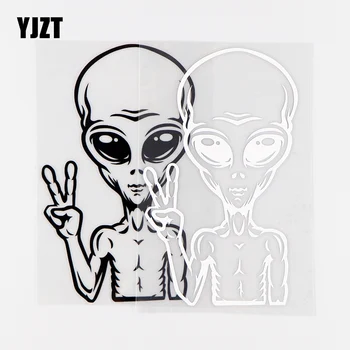YJZT 9.2X15.4CM Vinyl Decal UFO Cartoon Alien Peace Sign Interesting Decorative Car Sticker Black / Silver 10A-0155
YJZT 9.2X15.4CM Vinyl Decal UFO Cartoon Alien Peace Sign Interesting Decorative Car Sticker Black / Silver 10A-0155