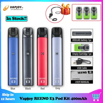 Original Vapjoy REENO E3 Pod System Kit 400mah Battery 2.2ohm 1.5ml Capacity Cartridge Pod Starter Kit Vape Pen
Original Vapjoy REENO E3 Pod System Kit 400mah Battery 2.2ohm 1.5ml Capacity Cartridge Pod Starter Kit Vape Pen