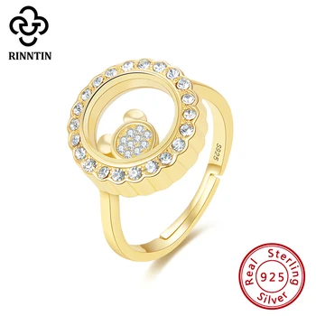Rinntin 925 Sterling Silver Ring Movable Bear Design Charm inside Glass Border Zircon Adjustable Ring For Girls Christmas TEQR11
Rinntin 925 Sterling Silver Ring Movable Bear Design Charm inside Glass Border Zircon Adjustable Ring For Girls Christmas TEQR11