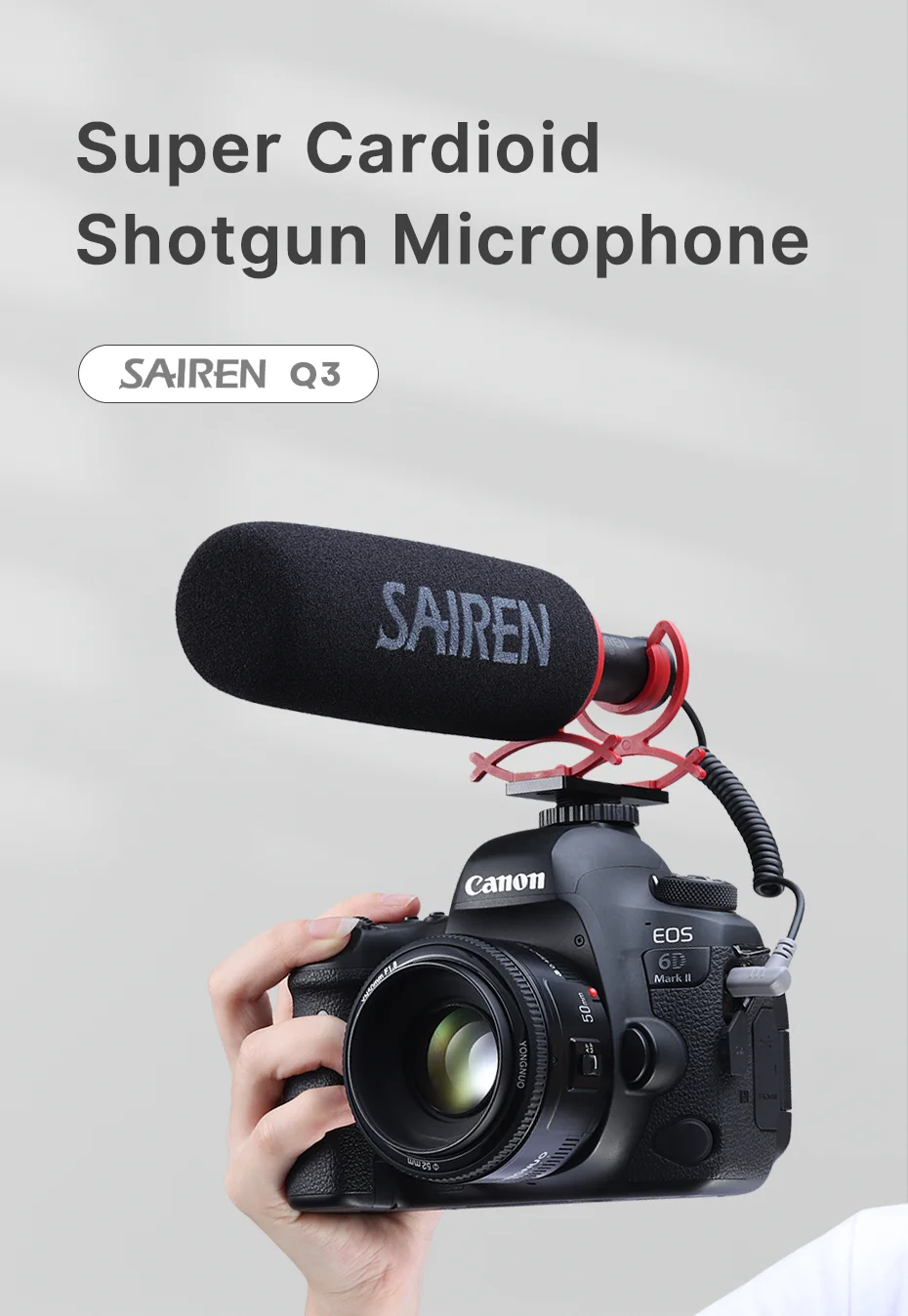 Ulanzi Sairen Q3 Shotgun Interview Microphone With Mic Muff Studio Audio Voice Recording Mic for Smartphone DSLR Camera Shotgun Mic