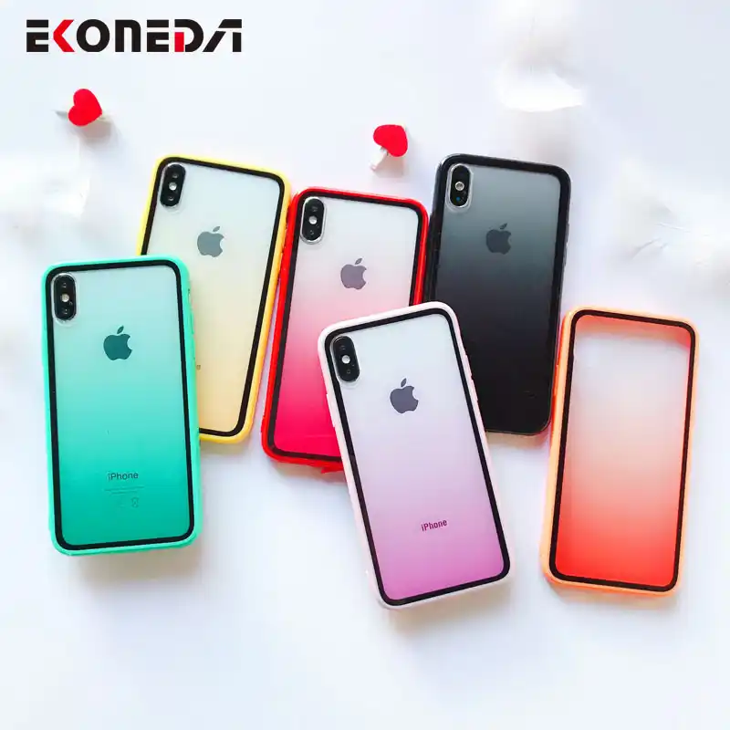 Ekoneda キャンディー色のグラデーションケース Iphone 7 ケースシリコーンカバー透明クリアケース Iphone Xr X Xs 最大 6s 7 8 プラス 11 Gooum