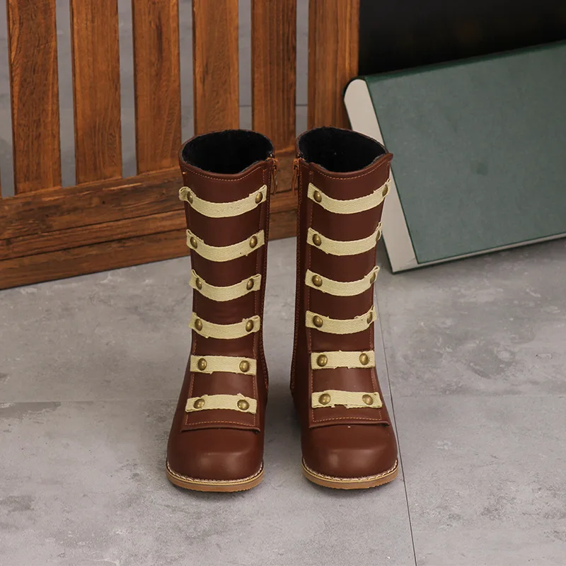 Children Warm Booties Rivets Side Zipper Kids Martin Boots Girls Mid-boots Baby Snow Boots Students Botas Toddler Boots 21-30#
Children Warm Booties Rivets Side Zipper Kids Martin Boots Girls Mid-boots Baby Snow Boots Students Botas Toddler Boots 21-30#