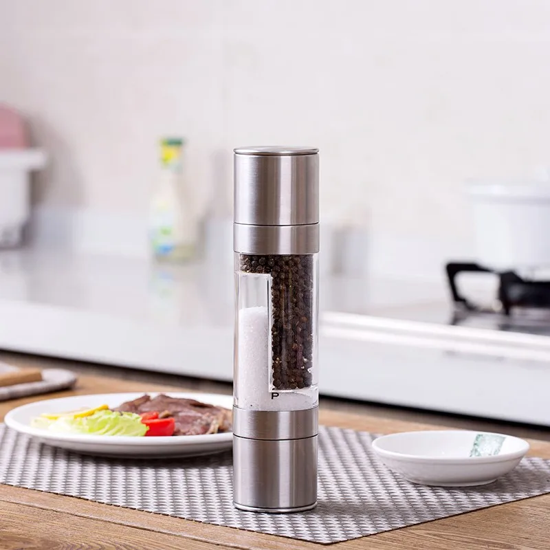 Manual Stainless Steel 2-in-1 Salt and Pepper Miller Hands Spice Grinding with Ceramic Core Kitchen Gadget Tool WF911959
Manual Stainless Steel 2-in-1 Salt and Pepper Miller Hands Spice Grinding with Ceramic Core Kitchen Gadget Tool WF911959