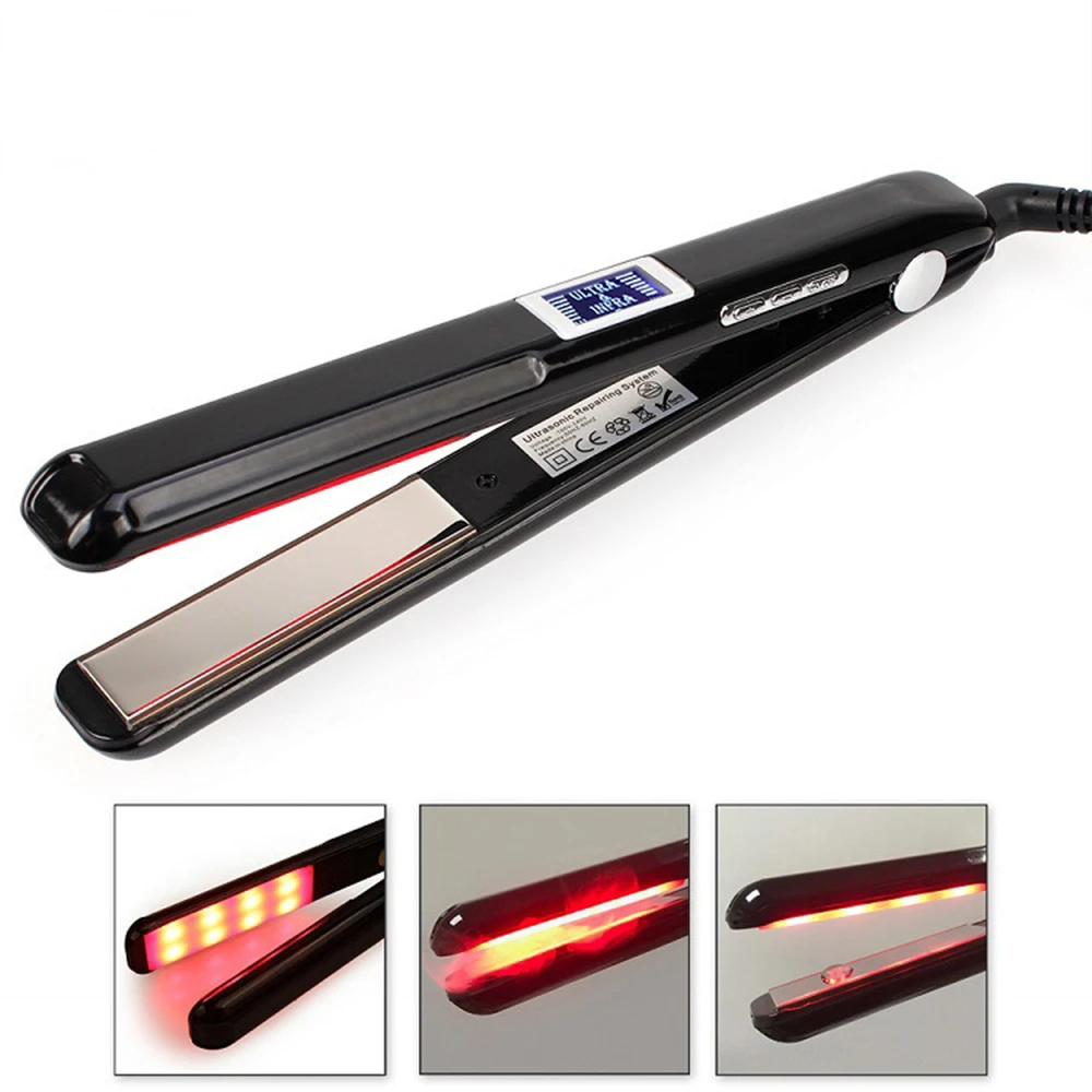 Professional hair straightener Ultrasonic Infrared hair care iron LCD Display flat iron hair straightening iron styling tools
Professional hair straightener Ultrasonic Infrared hair care iron LCD Display flat iron hair straightening iron styling tools