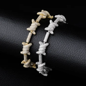 New Fashion Hip Hop Jewelry Staggered Pattern Length X Knot Gold Prong Setting AAA Cubic Zircon 6times Plating Bracelet Gift
New Fashion Hip Hop Jewelry Staggered Pattern Length X Knot Gold Prong Setting AAA Cubic Zircon 6times Plating Bracelet Gift