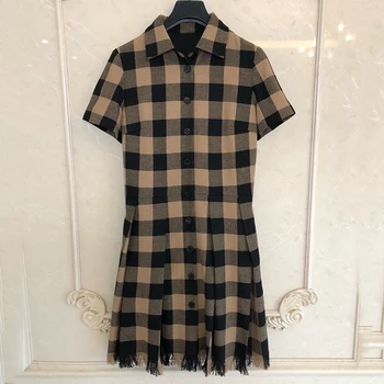 Summer Sweet Dress Stretch Slim Jacquard Plaid Streetwear Short Sleeve Sweater Women Short Dress 
Summer Sweet Dress Stretch Slim Jacquard Plaid Streetwear Short Sleeve Sweater Women Short Dress