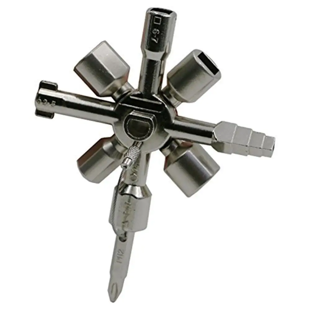 Multifunctional electric control cabinet triangle key wrench elevator water meter valve 10 in one cross key
Multifunctional electric control cabinet triangle key wrench elevator water meter valve 10 in one cross key