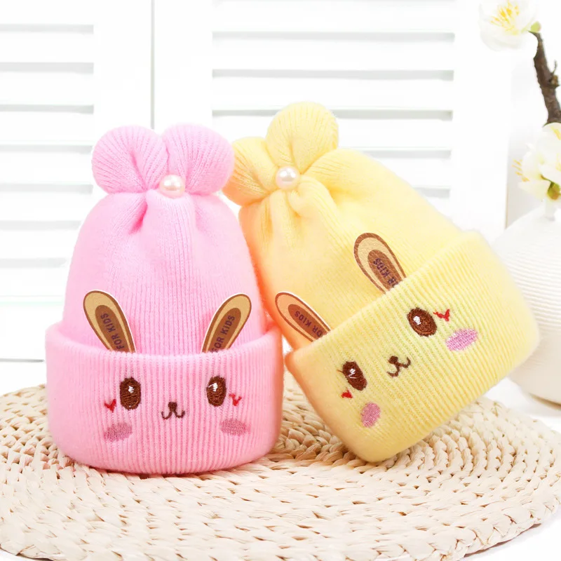 

Newborn Girl&Boy Hats Baby Soft Warm Crochet Knit Cartoon Beanie Cap Cute Baby Hats Winter for 0-6 Months Baby