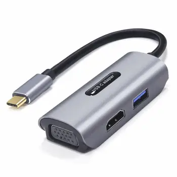4K UHD 1080P 3-in-1 Type C To VGA HDMI Adapter For Laptop Computer HDMI High-definition Cable VGA Projector
4K UHD 1080P 3-in-1 Type C To VGA HDMI Adapter For Laptop Computer HDMI High-definition Cable VGA Projector