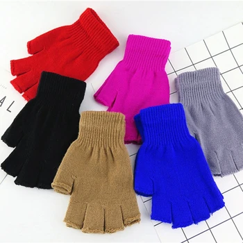 Women Men Knitted Stretch Gloves Half Finger Fingerless Short Gloves Solid Color Elastic Mittens Wrist Length Winter Warm
Women Men Knitted Stretch Gloves Half Finger Fingerless Short Gloves Solid Color Elastic Mittens Wrist Length Winter Warm