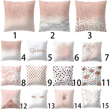 Decorative Sqaure Pillow Case Rose Gold Geometric Pineapple Polka Dot Home Car Cushion Cover One Side Printed D5BD 
Decorative Sqaure Pillow Case Rose Gold Geometric Pineapple Polka Dot Home Car Cushion Cover One Side Printed D5BD