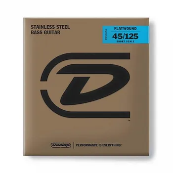 Dbfs45125s flatwound short scale strings for 5 string bass guitar, 45-125, Dunlop
Dbfs45125s flatwound short scale strings for 5 string bass guitar, 45-125, Dunlop