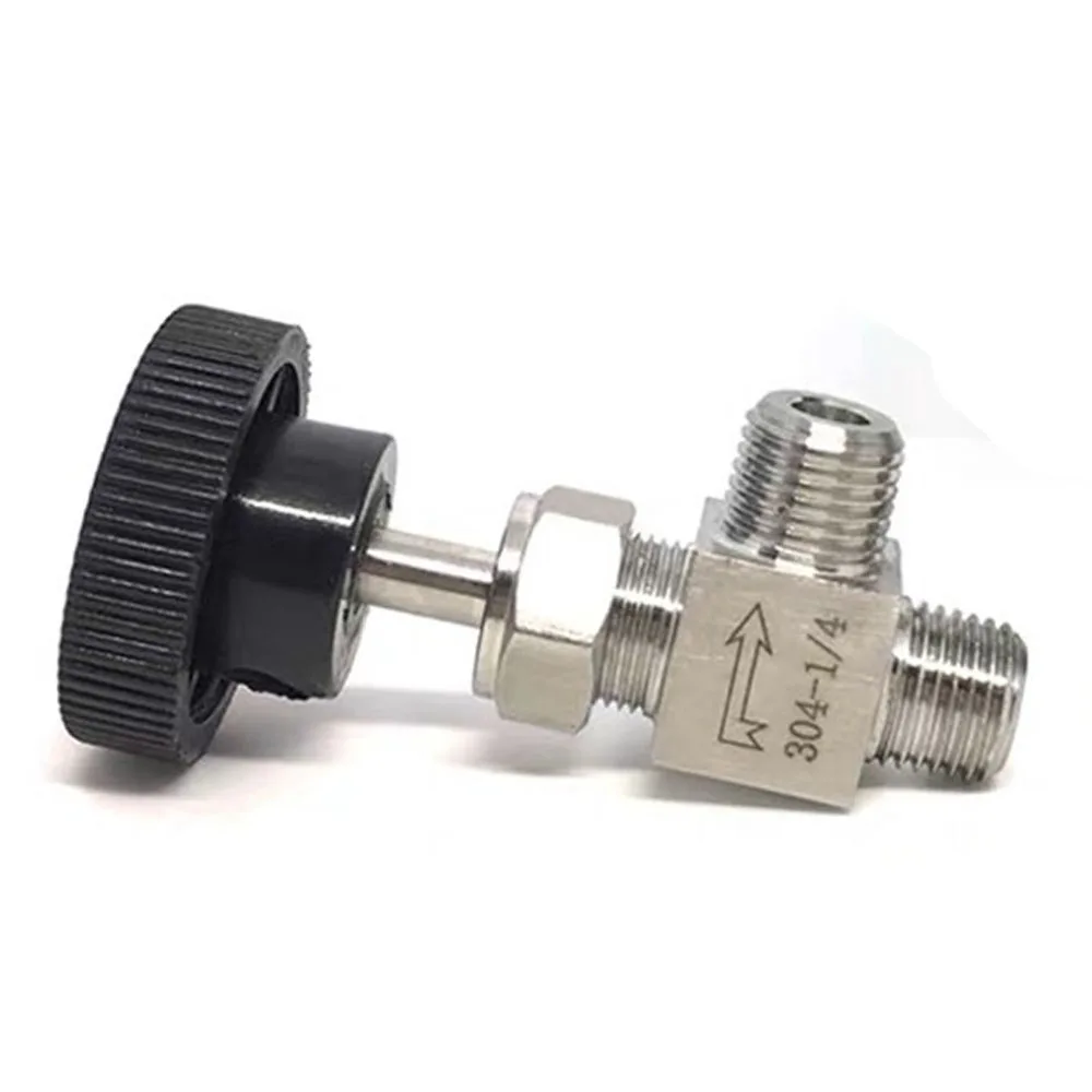 Adjustable Needle Valve G1/8'' 1/4'' 3/8" 1/2" Male Thread Right Angle 90 degree SS304 Stainless Steel For Water Gas Oil |