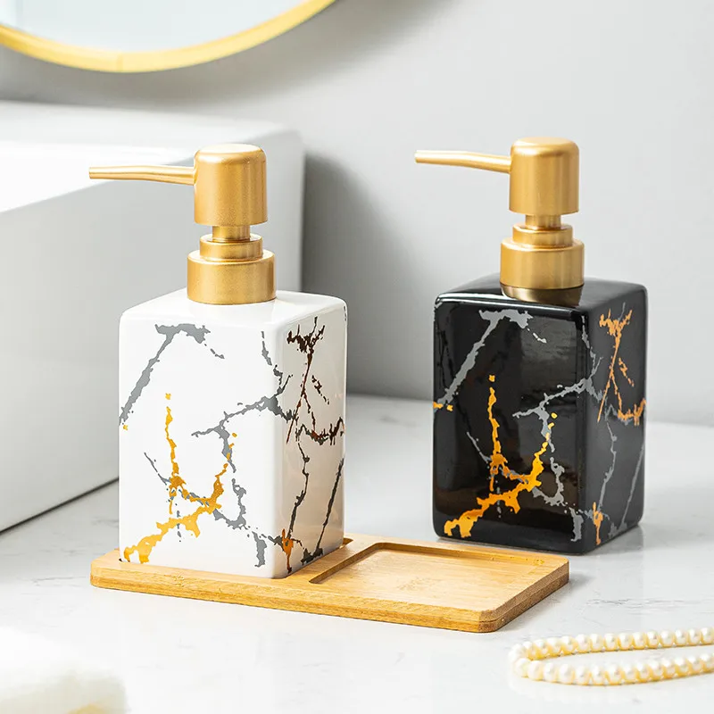 Liquid Soap Dispenser Ceramic Bathroom Shampoo Shower Gel Bottle With Press Head Tray European Style Bath Hardware Gift 320ML
Liquid Soap Dispenser Ceramic Bathroom Shampoo Shower Gel Bottle With Press Head Tray European Style Bath Hardware Gift 320ML