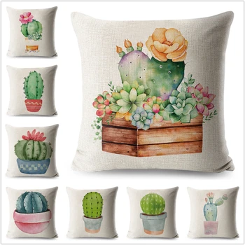 Watercolor Cactus Pillow Case Plant Linen 45*45cm Square Cushion Cover for Sofa Home Decorative Printed Flowers Throw Pillowcase
Watercolor Cactus Pillow Case Plant Linen 45*45cm Square Cushion Cover for Sofa Home Decorative Printed Flowers Throw Pillowcase