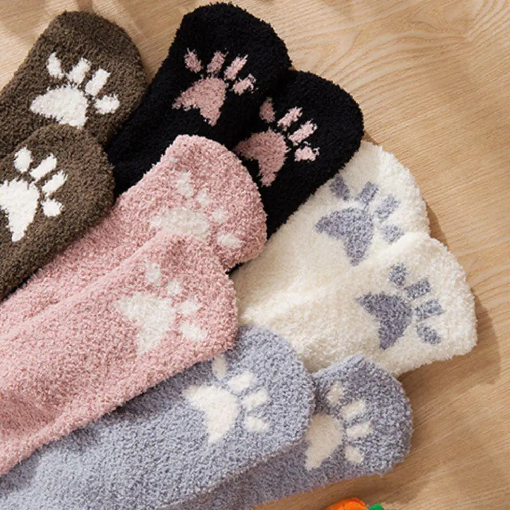 Women Lovely Cartoon Socks Multiple Color Soft Warm Reduced Pressure Floor Socks Winter Thicken Cat Beard Coral Fleece Socks
Women Lovely Cartoon Socks Multiple Color Soft Warm Reduced Pressure Floor Socks Winter Thicken Cat Beard Coral Fleece Socks