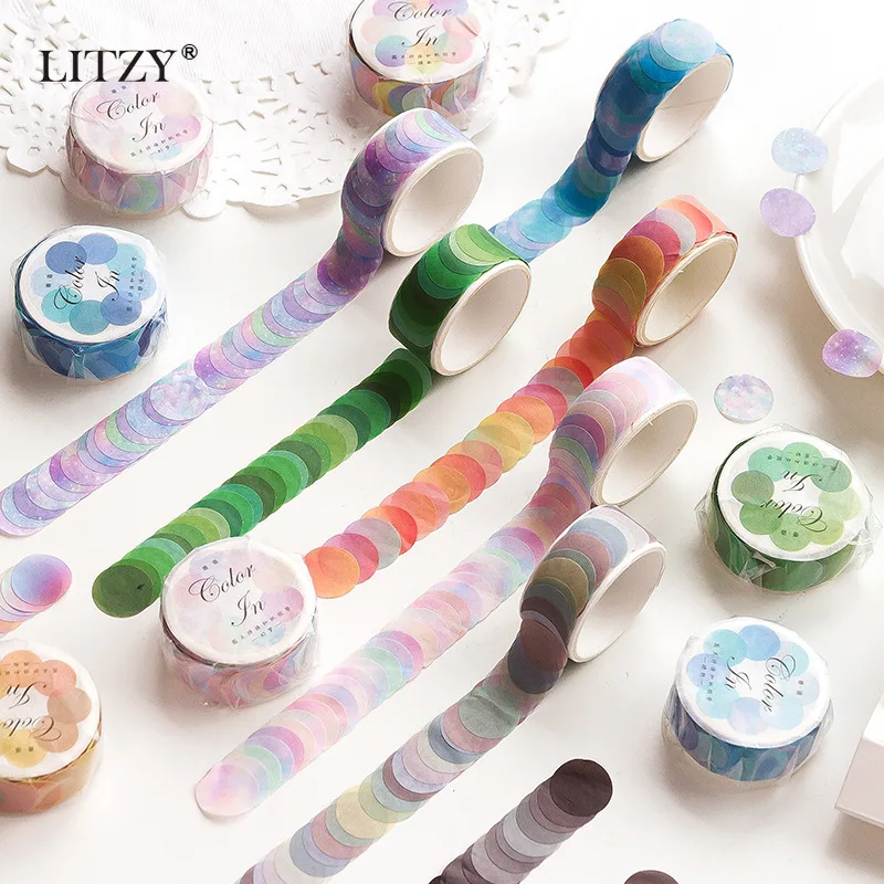 LITZY 100pcs Candy Colorful Dots Washi Tape Journal DIY Scrapbooking Round Stickers Label Masking tape Stationery Supply
LITZY 100pcs Candy Colorful Dots Washi Tape Journal DIY Scrapbooking Round Stickers Label Masking tape Stationery Supply