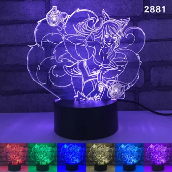 Acrylic 3D LED Night light Nine-tailed fox Animal luminaria lampara 7 Color Change USB Desk Lamp Creative Table lamp Gift
Acrylic 3D LED Night light Nine-tailed fox Animal luminaria lampara 7 Color Change USB Desk Lamp Creative Table lamp Gift