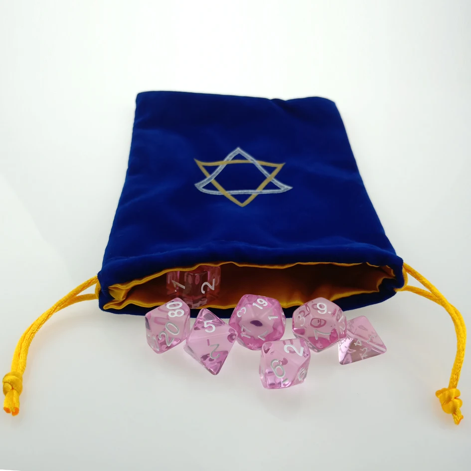 Rollooo Custom Dice Bag with Translucent Pink RPG Dice Set d4 d6 d8 d10 d% d12 and d20
Rollooo Custom Dice Bag with Translucent Pink RPG Dice Set d4 d6 d8 d10 d% d12 and d20