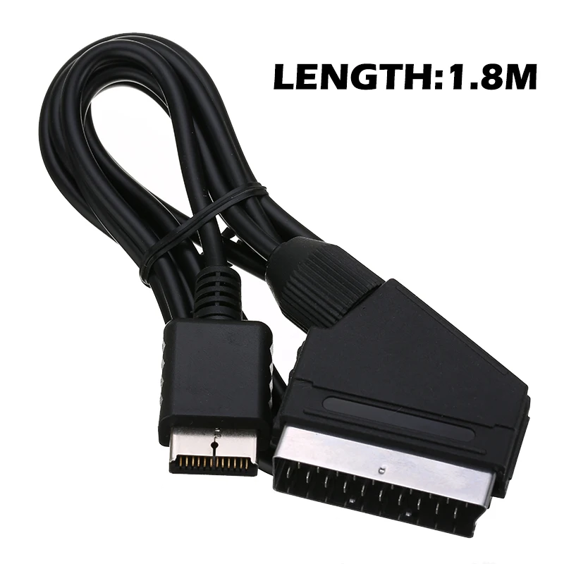 

1.8m RGB Scart Cable Compatible for PS1 PS2 PS3 Console TV AV Lead Replacement Cord Slim line Game Cable TV Avline Adapters