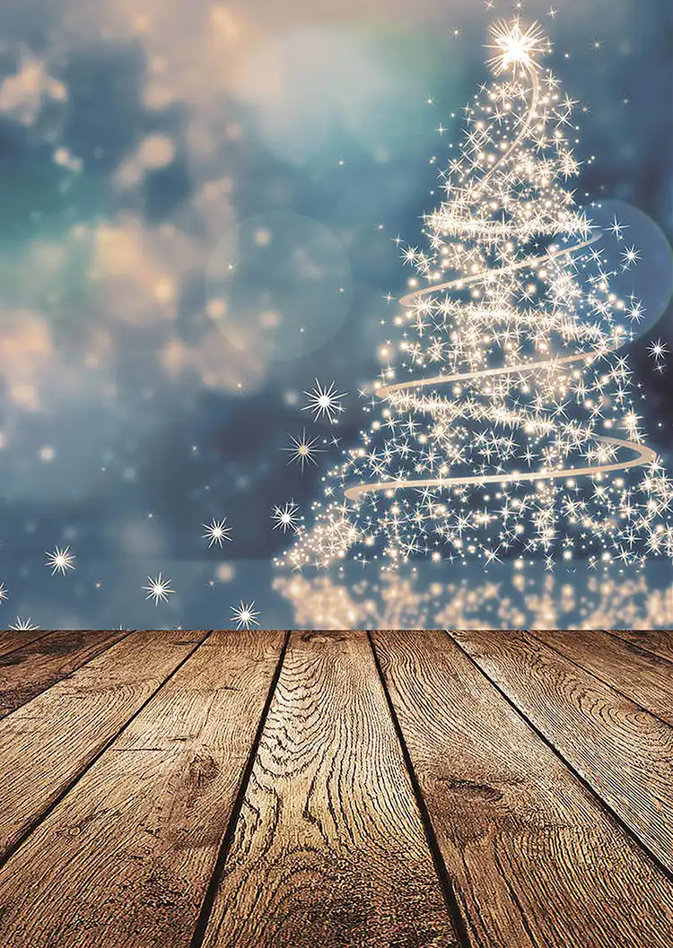 sensfun photography backdrop glitter christmas tree wood floor