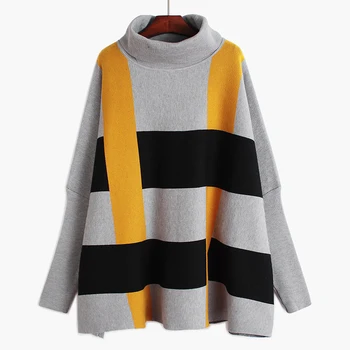 2020 Spring Square High Collar Pullover Sweater Loose Lager Size Sweater Casual Turtleneck Pullovers Geometric Sweater
2020 Spring Square High Collar Pullover Sweater Loose Lager Size Sweater Casual Turtleneck Pullovers Geometric Sweater