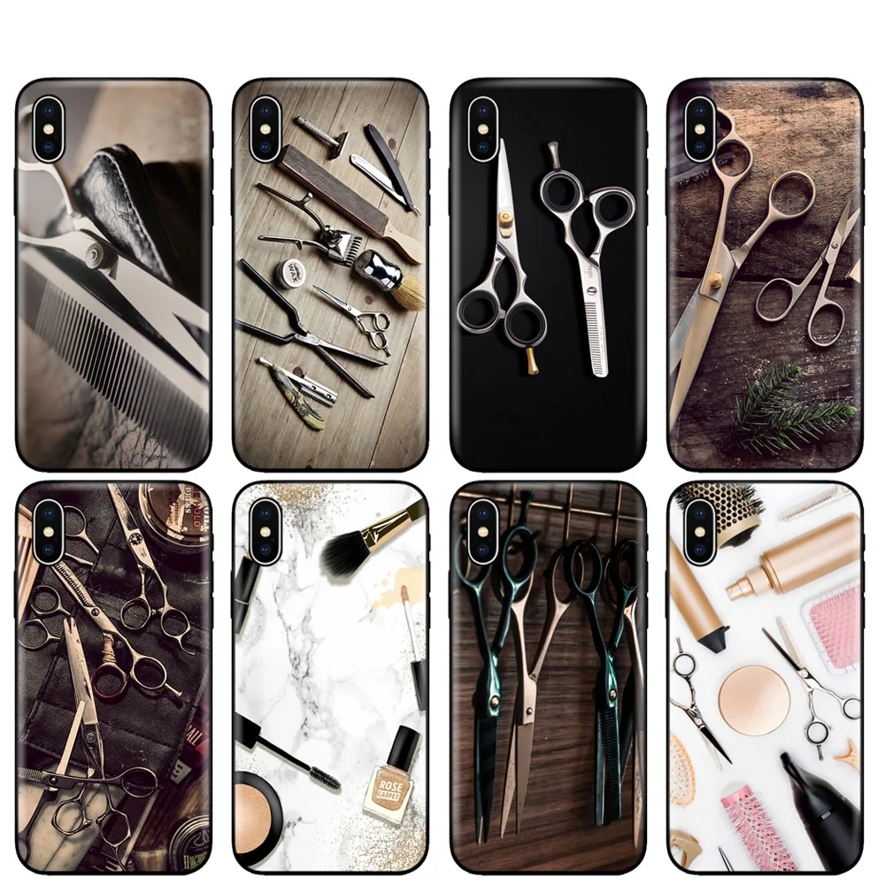Черный чехол из ТПУ для iphone 5 5s se 6 6s 7 8 plus x 10 силиконовый XR XS 11 pro MAX парикмахеров