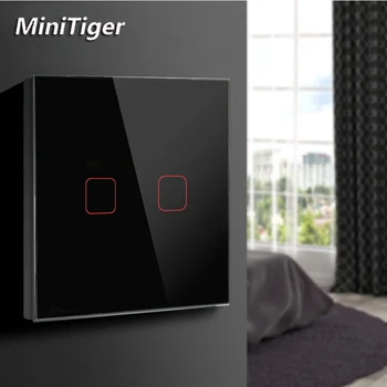 MiniTiger LED Lamp Touch Switch EU/UK Standard Glass Panel Switch, 2 Gang 1 Way, AC220V EU Light Wall Touch Screen Switch
MiniTiger LED Lamp Touch Switch EU/UK Standard Glass Panel Switch, 2 Gang 1 Way, AC220V EU Light Wall Touch Screen Switch
