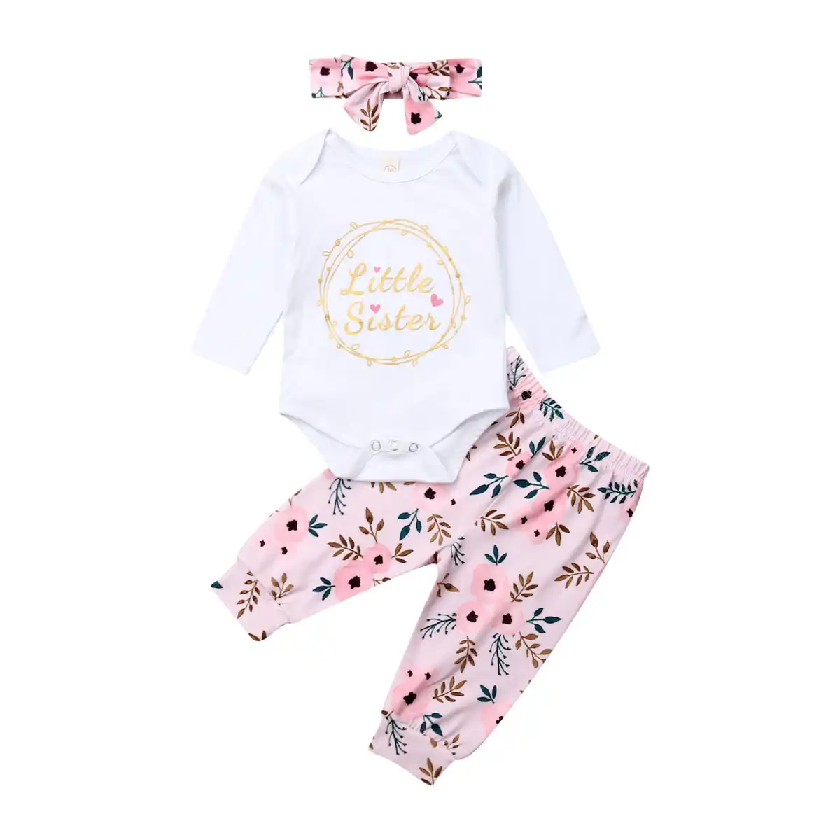 3pcs newborn infant baby girl outfits clothes romper bodysuit