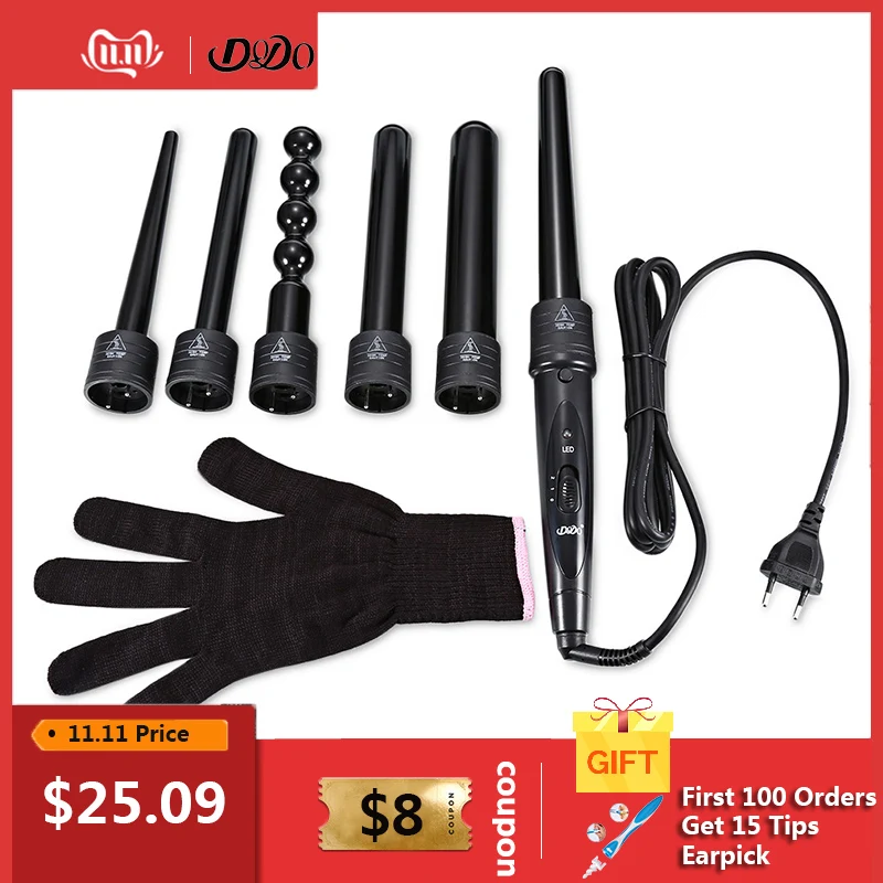DODO New 6 in 1 Ceramic Pro Curling Iron Wand Hair Curler Set Pro Interchangeable Barrel Tourmaline Curling Iron Machine
DODO New 6 in 1 Ceramic Pro Curling Iron Wand Hair Curler Set Pro Interchangeable Barrel Tourmaline Curling Iron Machine