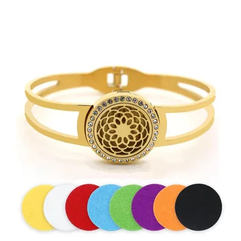BOFEE Aromatherapy Essential Oil Diffuser Bracelet Aroma Perfume Fresheners Gold Stainless Steel Locket Bangle Jewelry Gift 25mm
BOFEE Aromatherapy Essential Oil Diffuser Bracelet Aroma Perfume Fresheners Gold Stainless Steel Locket Bangle Jewelry Gift 25mm