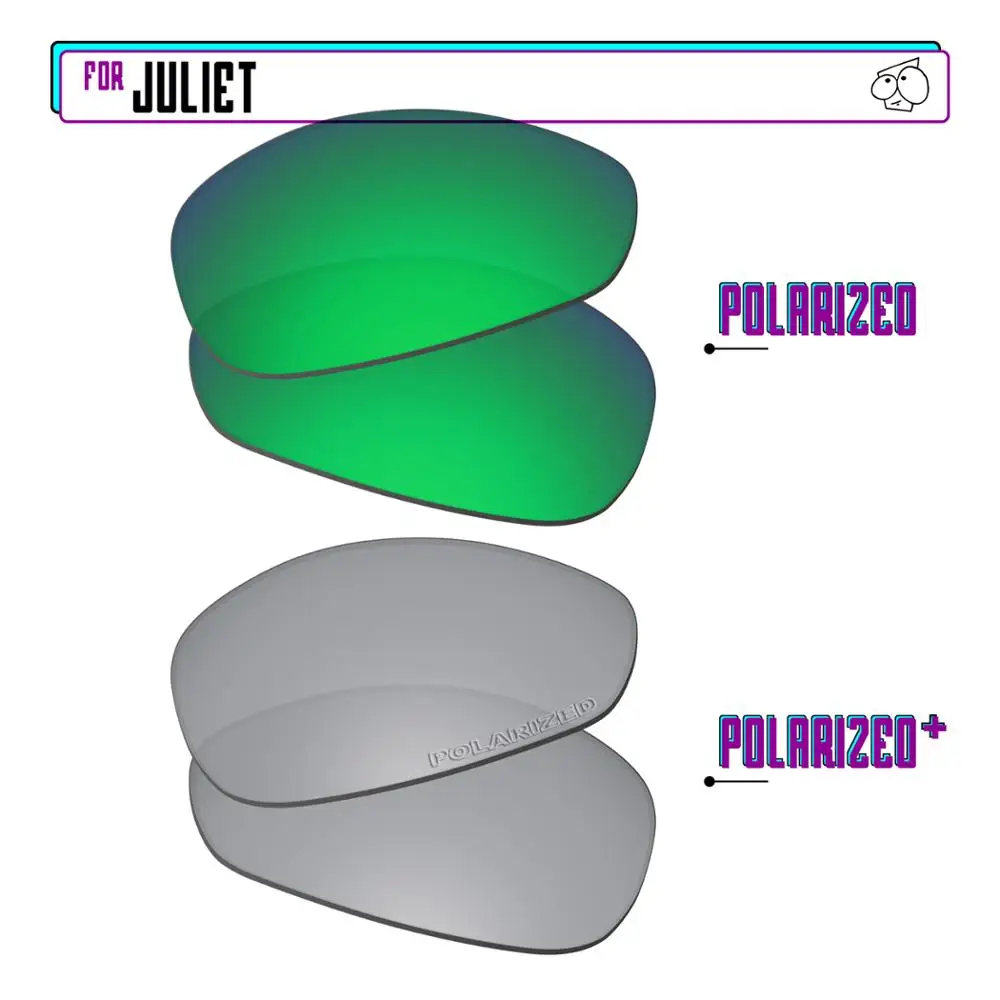 

EZReplace Polarized Replacement Lenses for - Oakley Juliet Sunglasses - SilverP Plus-Green P