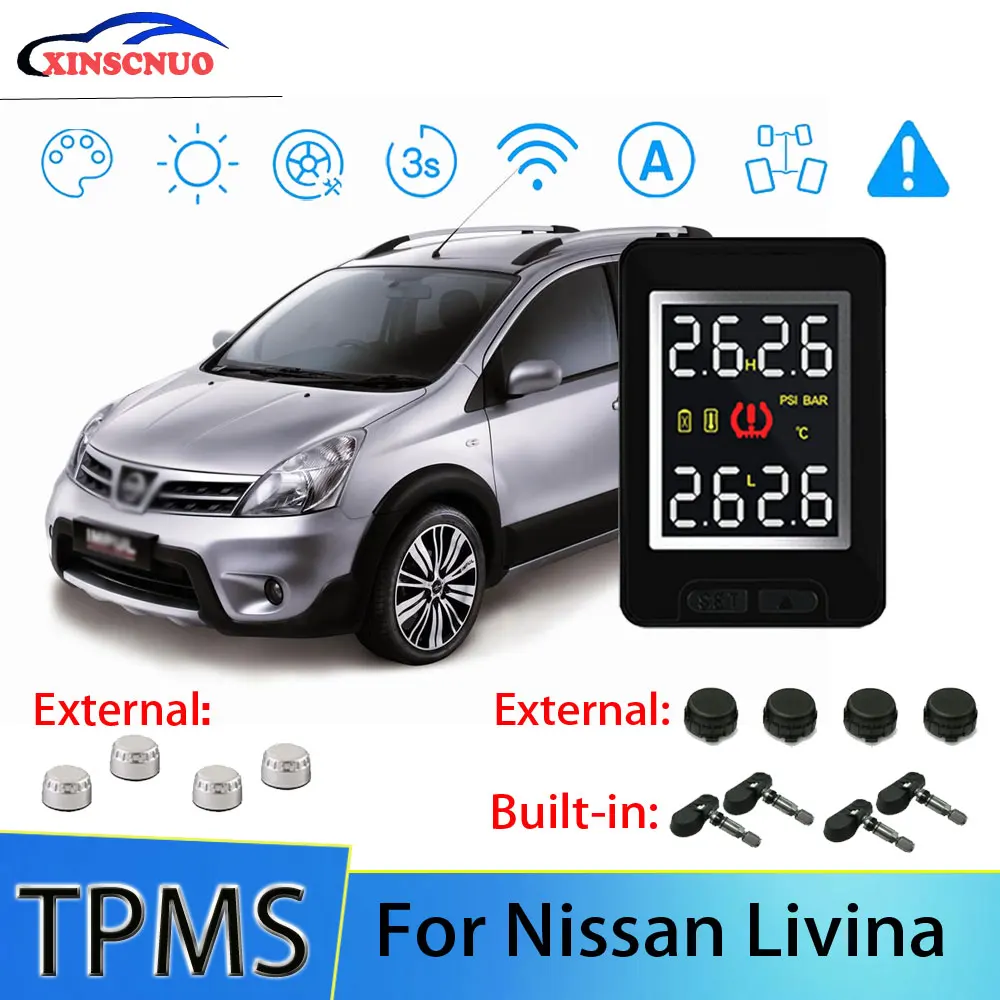 Smart Car TPMS Tire Pressure Monitor System For Nissan Livina With 4 Sensors Wireless Alarm Systems LCD Display TPMS Monitor
Smart Car TPMS Tire Pressure Monitor System For Nissan Livina With 4 Sensors Wireless Alarm Systems LCD Display TPMS Monitor