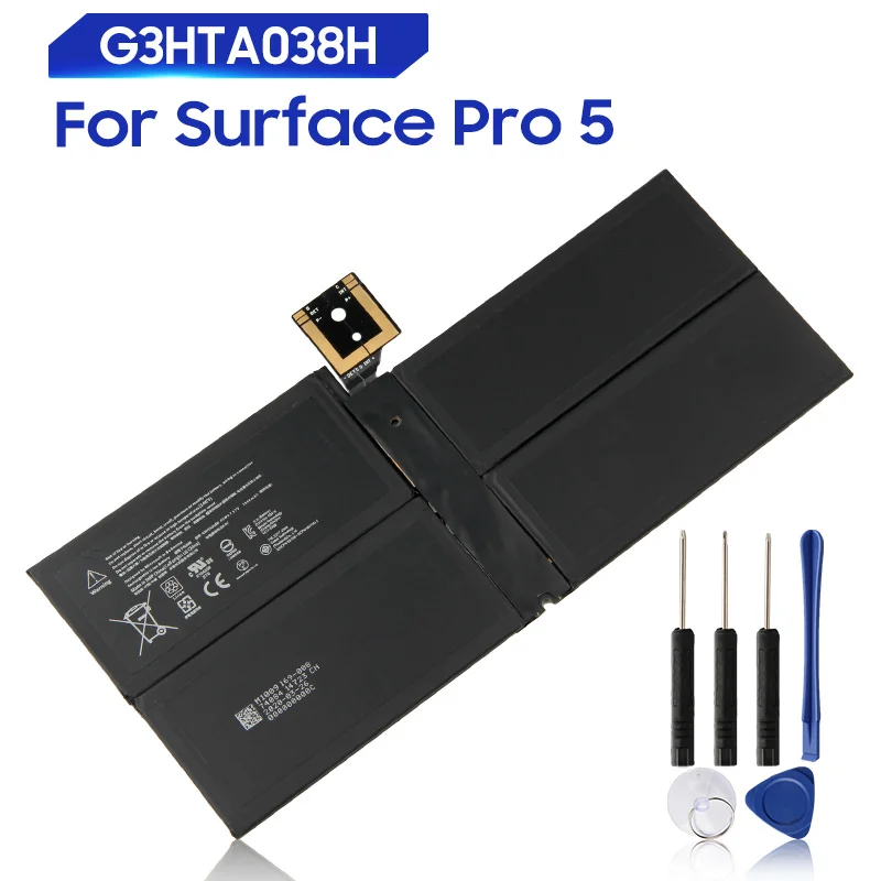 Original Replacement Battery For Microsoft Surface Pro 5 Pro5 DYNM02 G3HTA038H Genuine Tablet Battery 5940mAh
Original Replacement Battery For Microsoft Surface Pro 5 Pro5 DYNM02 G3HTA038H Genuine Tablet Battery 5940mAh
