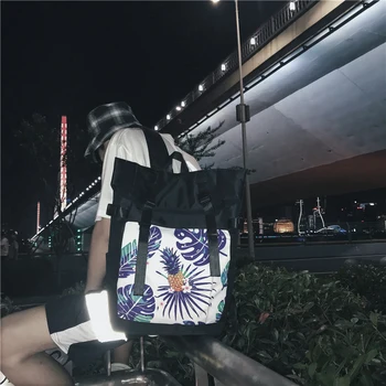 Travel backpack canvas men's casual flamingo pineapple print bag computer backpack women Korean Harajuku large capacity 
Travel backpack canvas men's casual flamingo pineapple print bag computer backpack women Korean Harajuku large capacity