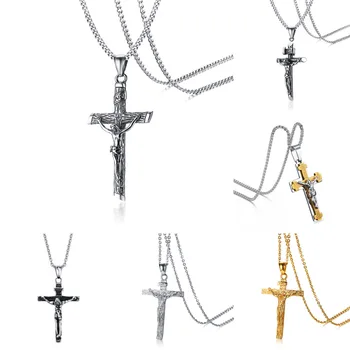 Vnox Assorted Catholic Cross Pendant for Men Stainless Steel Necklace Christ Prayer Jewerly with 24" Chain
Vnox Assorted Catholic Cross Pendant for Men Stainless Steel Necklace Christ Prayer Jewerly with 24" Chain