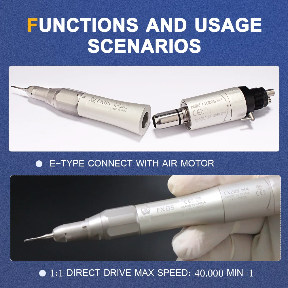 Стоматологические запасные части FX65 1:1 прямой привод для HP burs наконечник