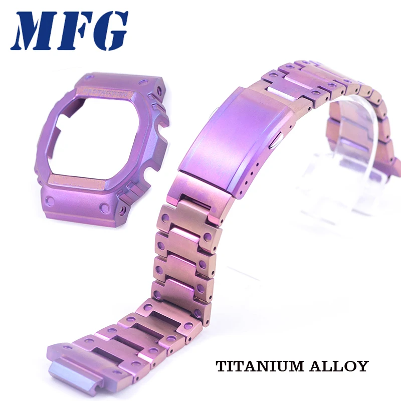 Titanium alloy Watchband bezel Strap 5600 series GW5000 Case Frame gshock Bracelet Accessory with Repair Tool Halloween purple
Titanium alloy Watchband bezel Strap 5600 series GW5000 Case Frame gshock Bracelet Accessory with Repair Tool Halloween purple