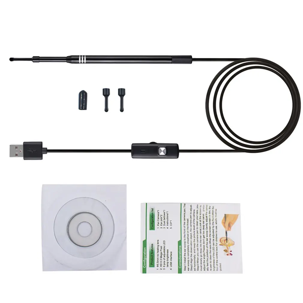 USB Otoscope Camera Digital Otoscope Earwax Cleaning Tool with 6 Adjustable LEDs for PC for Windows for iOS Computer
USB Otoscope Camera Digital Otoscope Earwax Cleaning Tool with 6 Adjustable LEDs for PC for Windows for iOS Computer