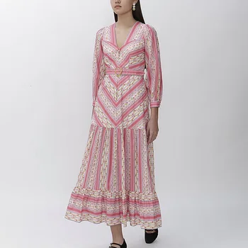 Australia Brand 2020 Jishen V Collar Stripes Floral Sweet Wind Lotus Leaf Edge Dress Female
Australia Brand 2020 Jishen V Collar Stripes Floral Sweet Wind Lotus Leaf Edge Dress Female