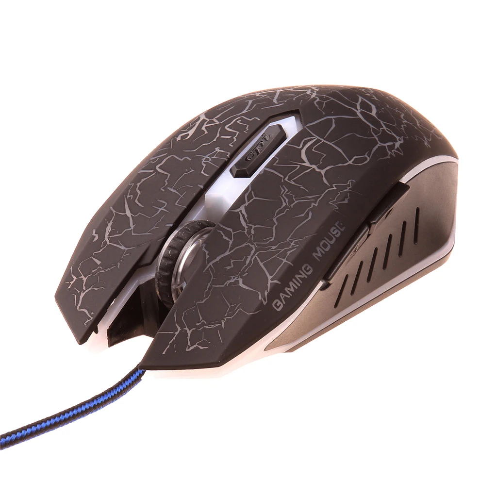 Профессиональная светодиодная игровая мышь RGB с подсветкой оптическая 800/1200/1600/2400