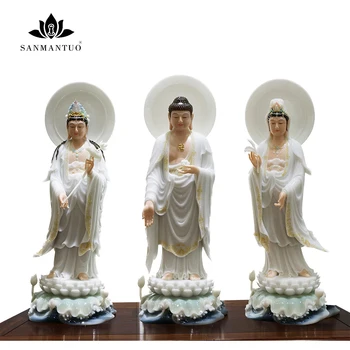 Buddhist supplies Sakyamuni Buddha White Jade Buddha Home Decoration Amitabha Buddha Statue Western Three Sacred Statues
Buddhist supplies Sakyamuni Buddha White Jade Buddha Home Decoration Amitabha Buddha Statue Western Three Sacred Statues
