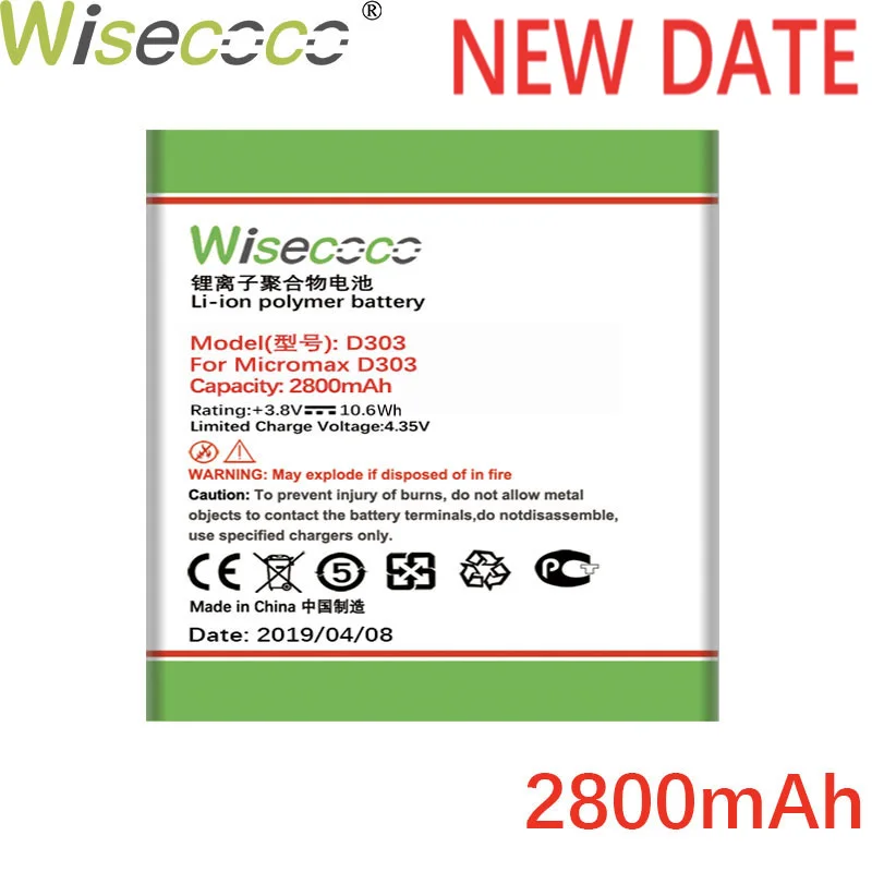 Wisecoco 2019 New D303 Rechargeable Li-ion Battery For Micromax D303 D 303 Cell Phone Repair Replacement + Tracking Number 
Wisecoco 2019 New D303 Rechargeable Li-ion Battery For Micromax D303 D 303 Cell Phone Repair Replacement + Tracking Number
